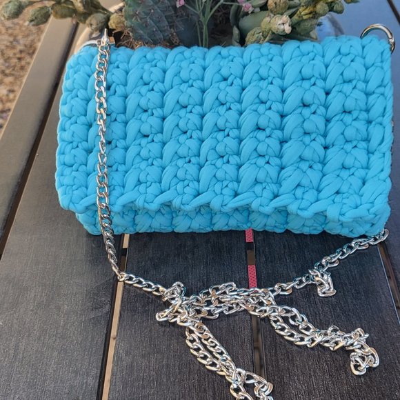 Handcrafted Crochet Clutch Handmade Bag, Shoulder Bag, Woven Purse, Knit Bag - Picture 2 of 5